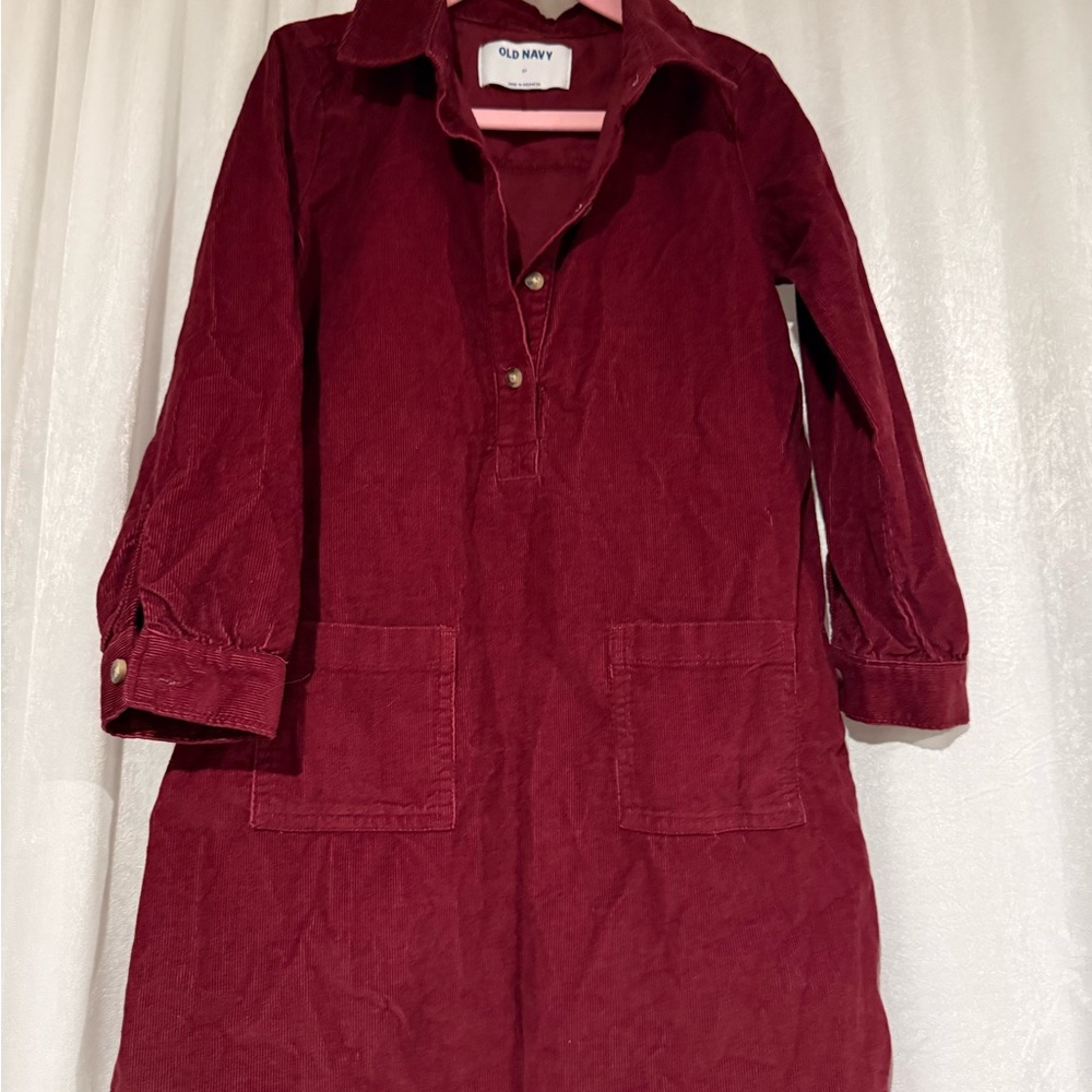 Old Navy Burgundy Corduroy Dress